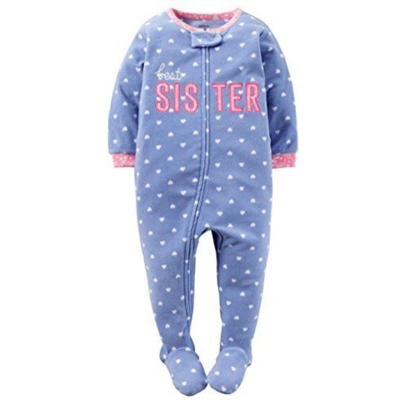 Carter's Other - Carter's Best Sister Blue Pink Sleeper NEW NWT 18m